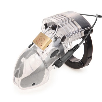 Men Penis Electro Shock Chastity Cage